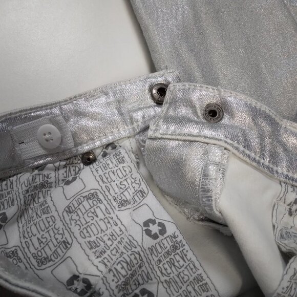 Cat & Jack Metallic Denim Skinny Silver Pants Size 8 - Picture 8 of 10